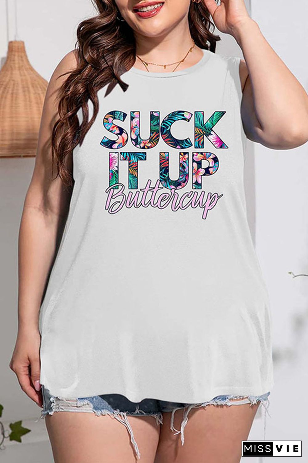 Plus Size Suck It Up Buttercup Tank Top