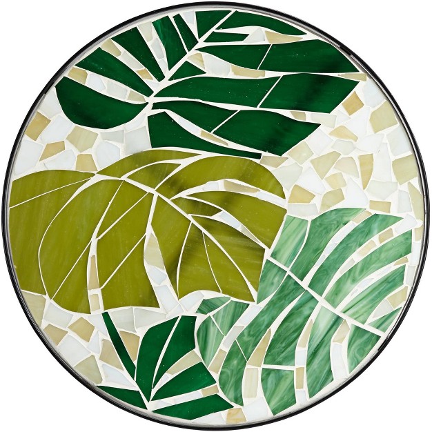 Wide Green Leaf Mosaic Tabletop For Front Porch Patio Home House