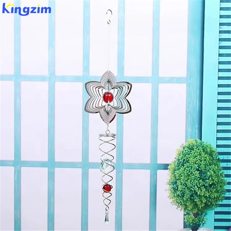 Custom High Quality Stainless Steel Animal Hanging Metal Wind Spinner For Garden Decoration