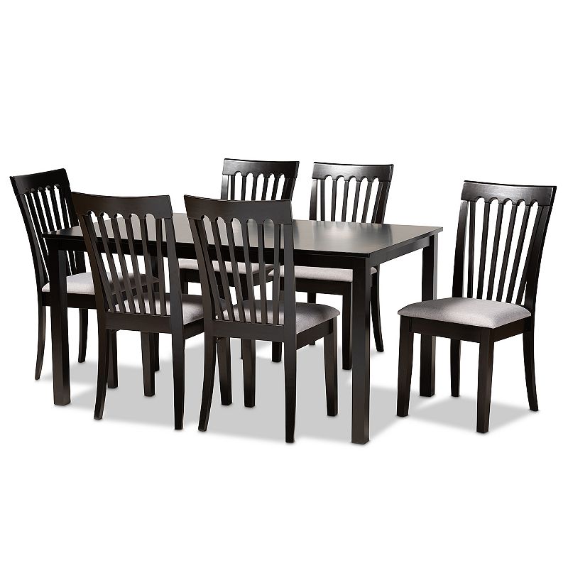 Baxton Studio Minette Dining Table and Chair 7-piece Set