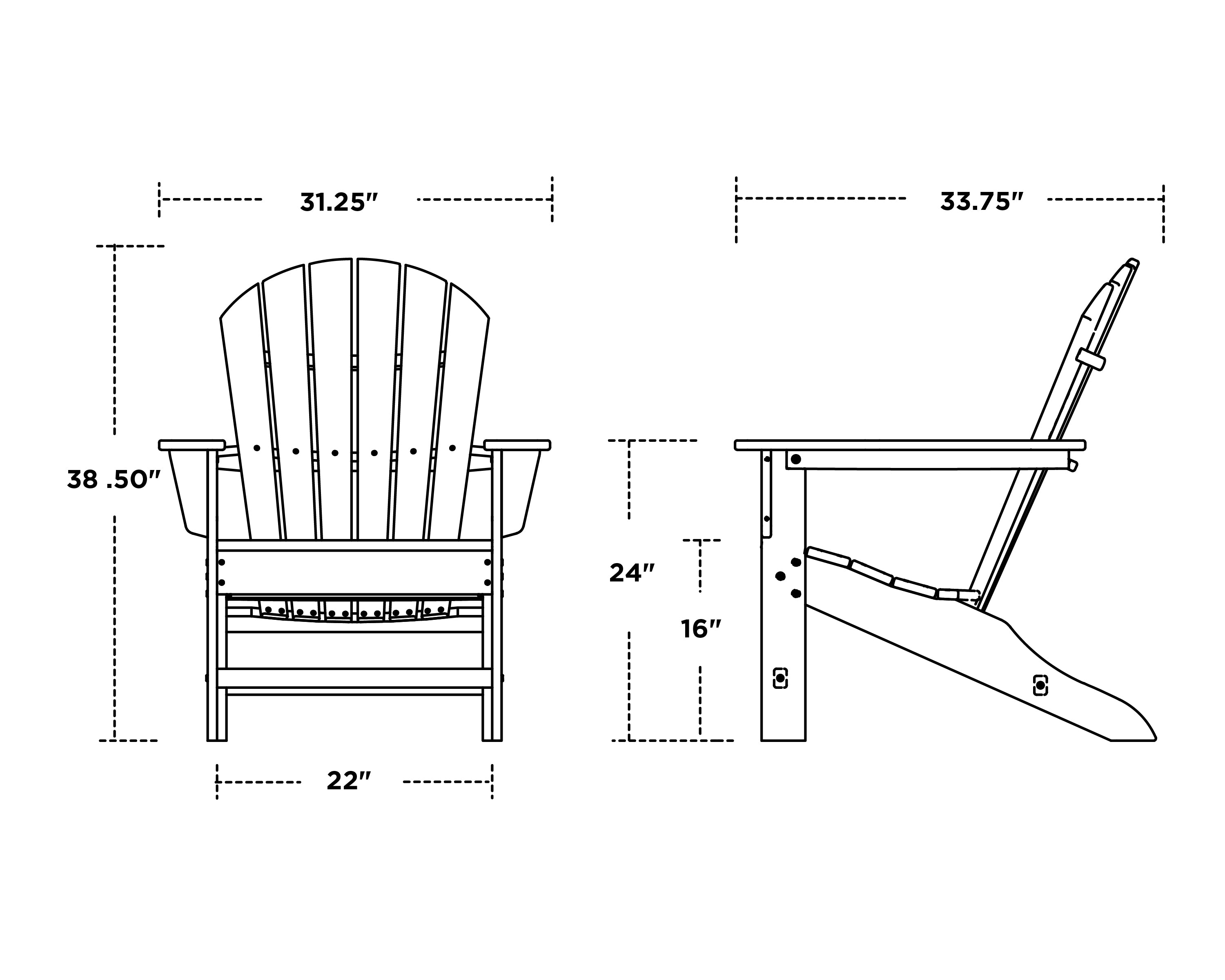 Polywood South Beach Adirondack Chair SBA15