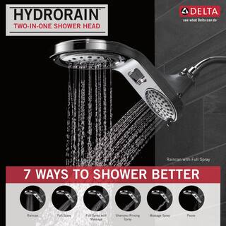 Delta HydroRain 5-Spray Patterns 1.75 GPM 7.88 in. Wall Mount Dual Shower Heads in Venetian Bronze 58580-RB-PK