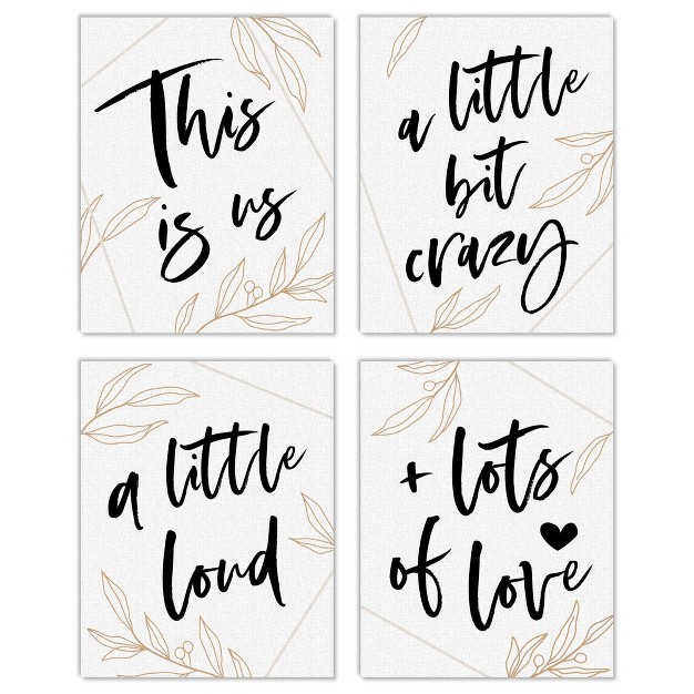 Big Dot Of Happiness This Is Us Unframed Family And Living Room Linen Paper Wall Art Set Of 4 Artisms 8 X 10 Inches