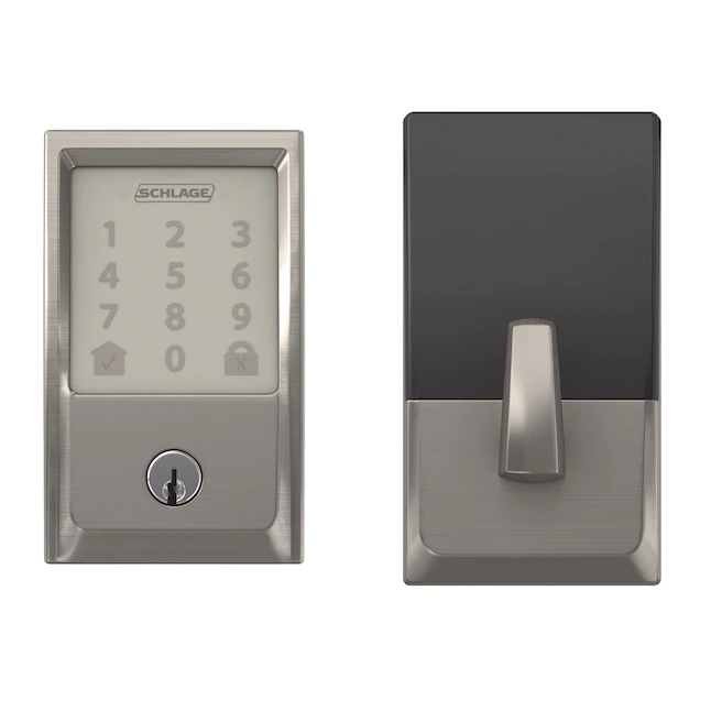 Schlage Encode Century Satin Nickel Wi-fi Compatibility Single Cylinder Electronic Deadbolt Lighted Keypad Touchscreen Smart Lock