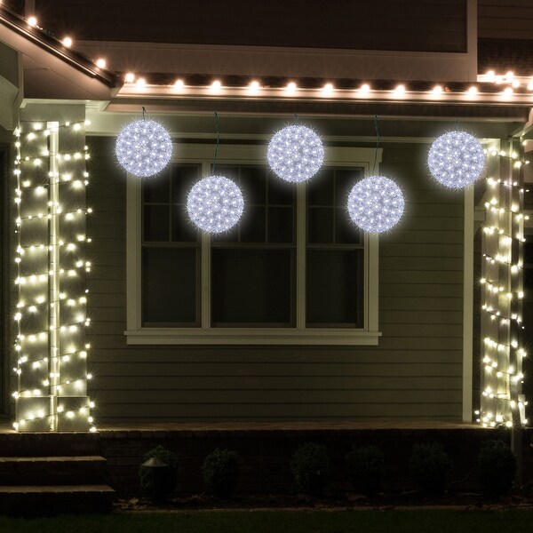 LED Lighted Starlight Sphere Hanging Outdoor Christmas Decoration