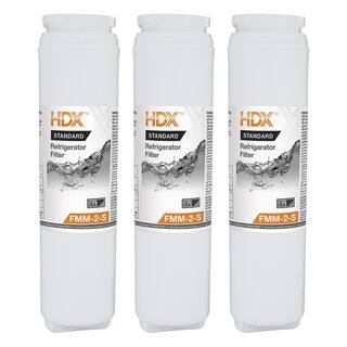 HDX FMM-2-S Standard Refrigerator Water Filter Replacement Fits Whirlpool Filter 4 (3-Pack) 107123