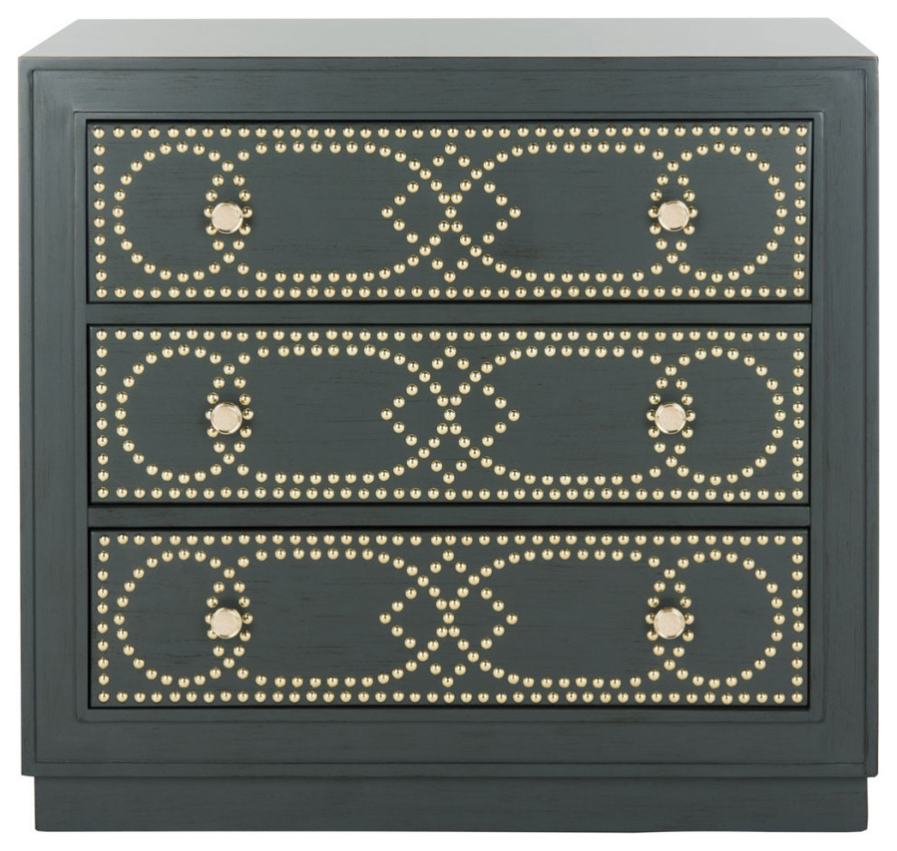 Wiley 3 Drawer Chest Steel Teal   Modern   Accent Chests And Cabinets   by Virgil Stanis Design  Houzz