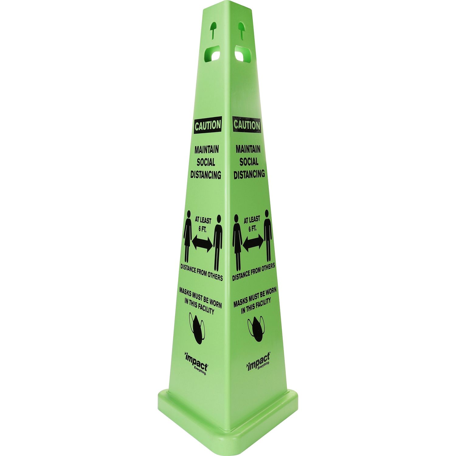 Social Distancing 3 Sided Safety Cone by Impact Products IMP9140SM