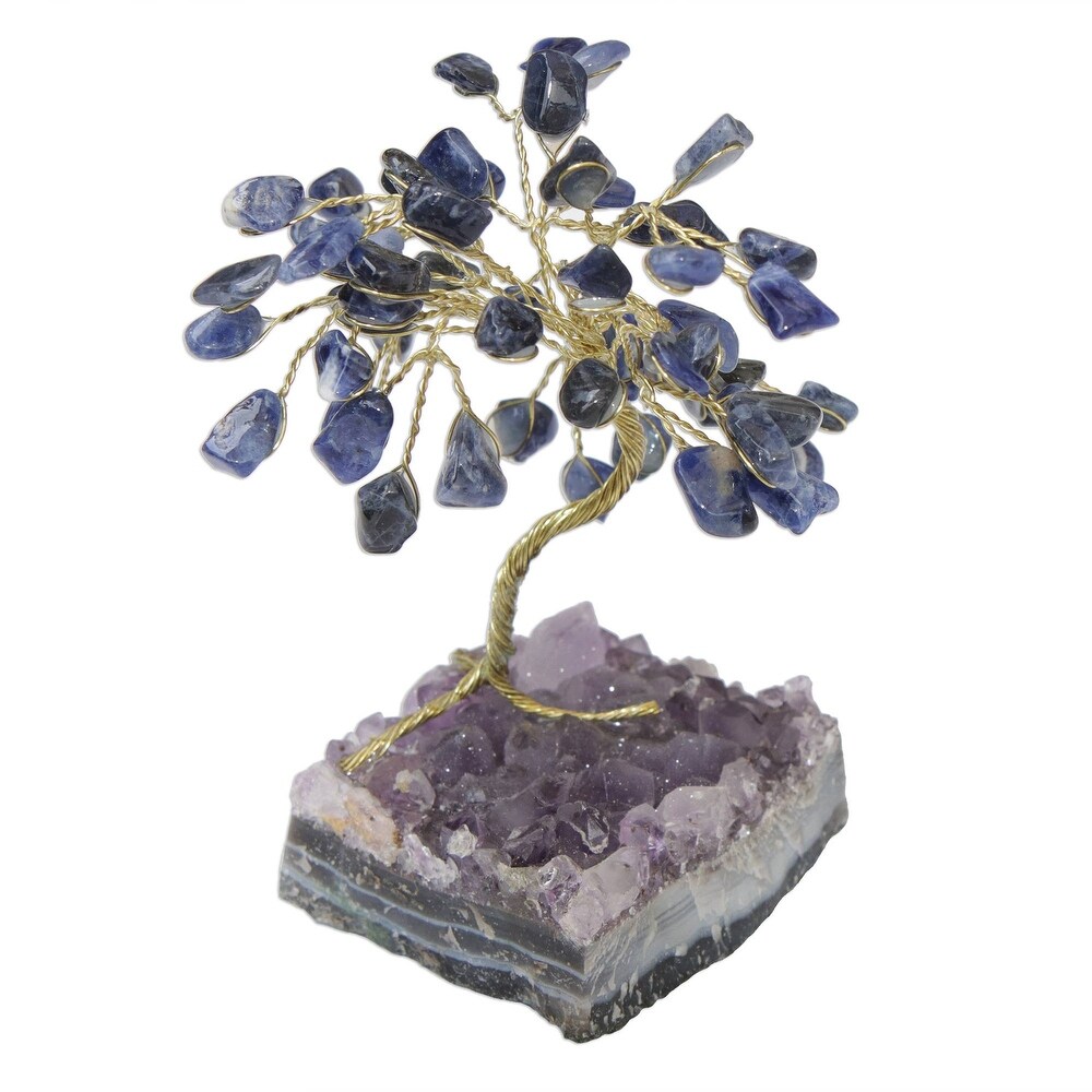 NOVICA Handmade Little Tree Sodalite Gemstone Sculpture (Brazil)   3.1\