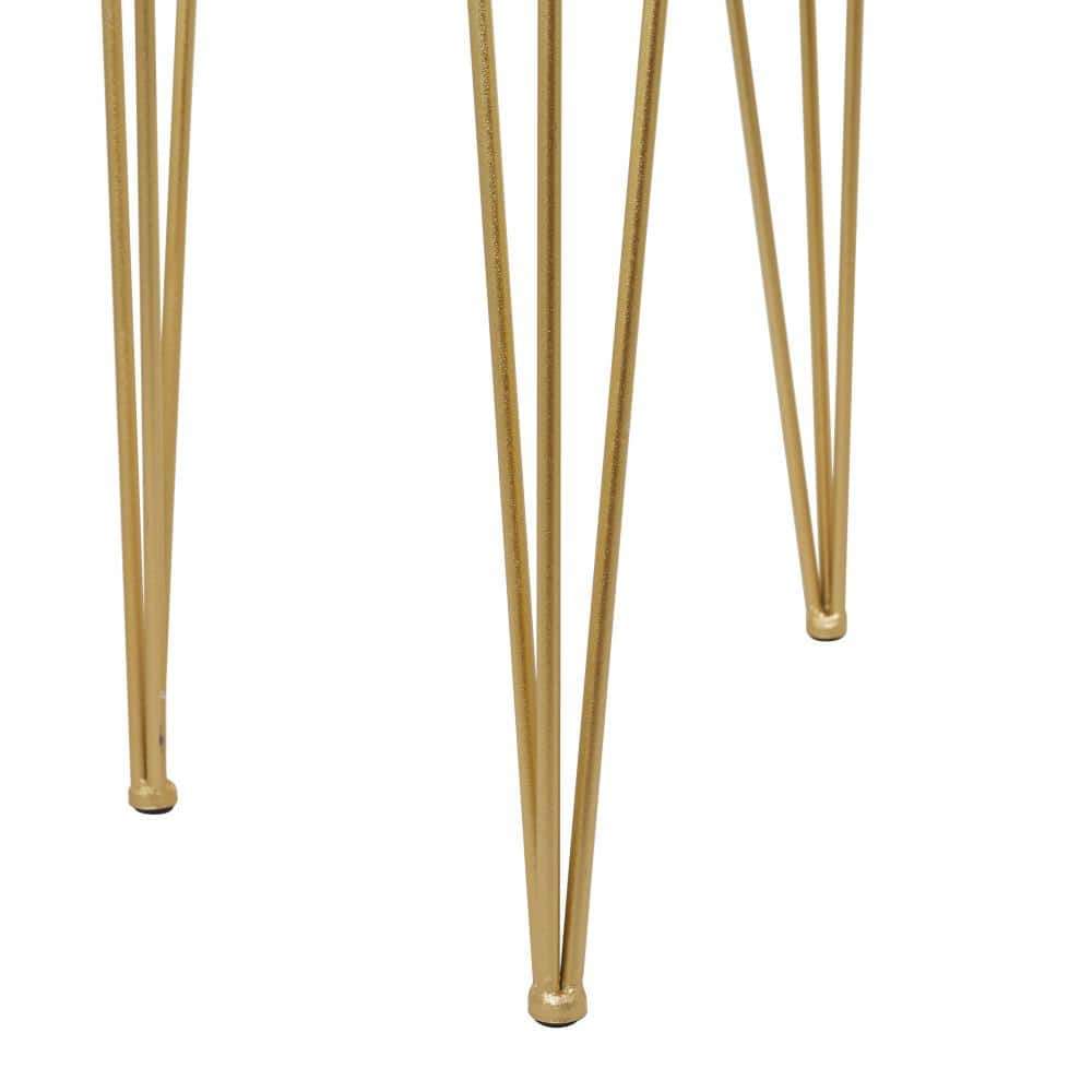 Litton Lane CosmoLiving by Cosmopolitan 30 in. H x 12 in. Gold Metal Modern Planter ( Set of 3) 041989