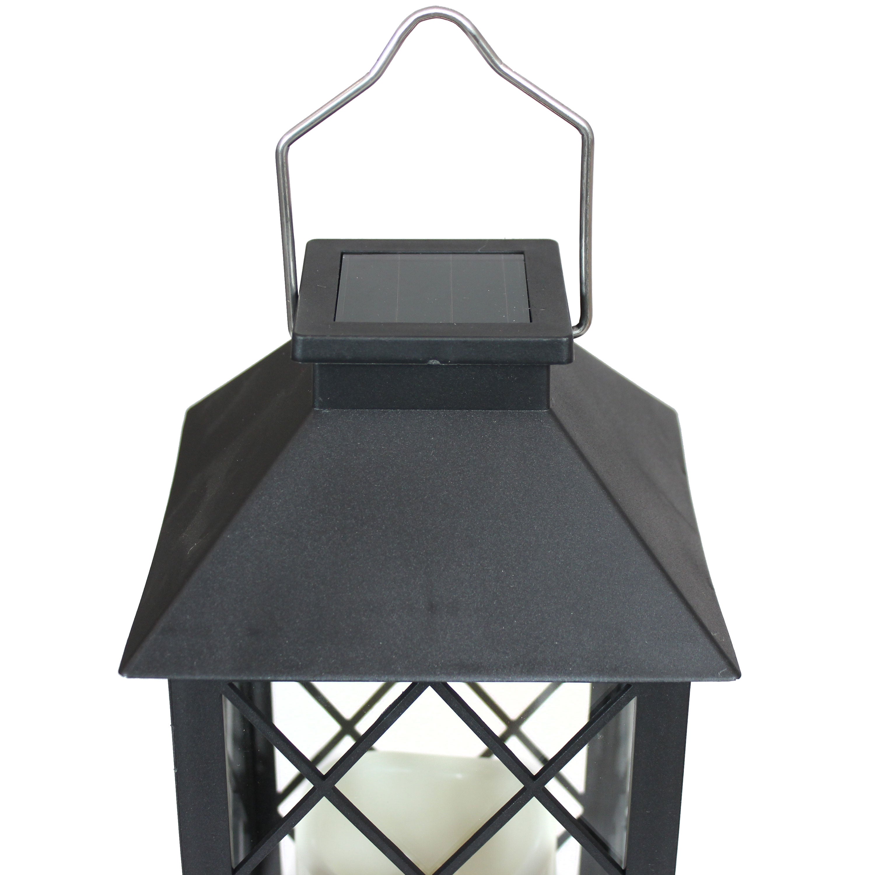 Sunnydaze Outdoor Concord Hanging Tabletop Solar LED Rustic Farmhouse Decorative Candle Lantern - 11