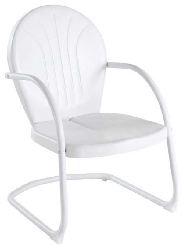 Home Square 2 Piece UV resistant Metal Patio Chair Set in White   Contemporary   Outdoor Lounge Chairs   by Homesquare  Houzz