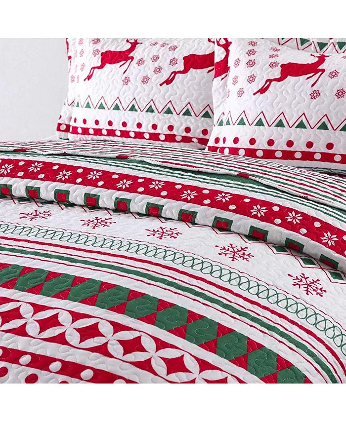 MarCielo Christmas Quilt Bedspread Set B40 - Twin