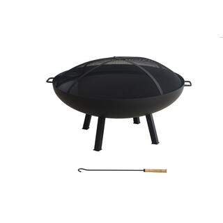 Hampton Bay Windgate 40 in. Dia. Round Steel Wood Burning Fire Pit with Spark Guard A301002900