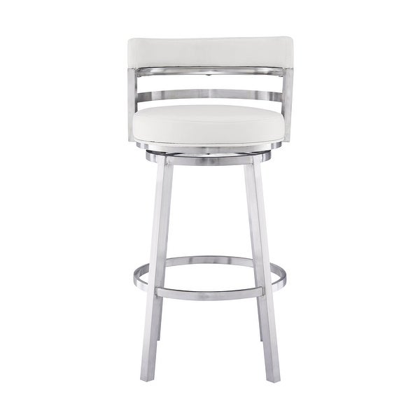 Madrid Bar Stool with 360-Degree Swivel， White