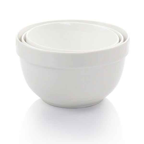 3 Piece Ceramic Mixing Bowl Set - 3 Quart