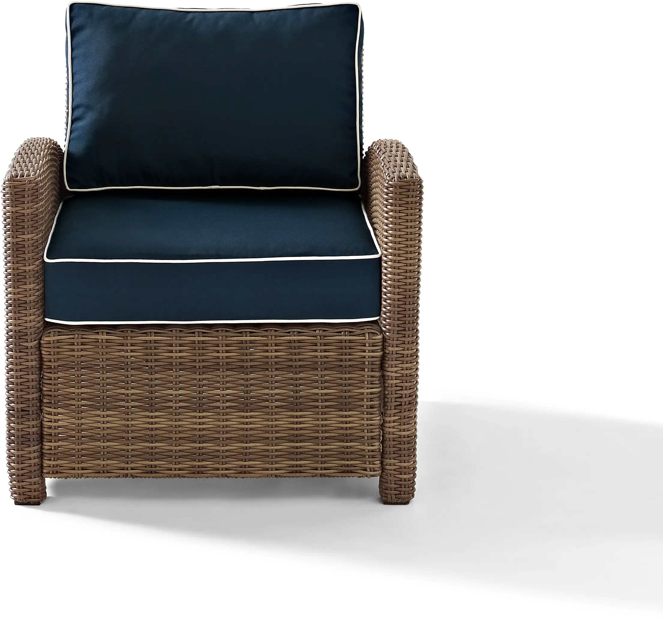 Bradenton Navy and Wicker Patio Armchair