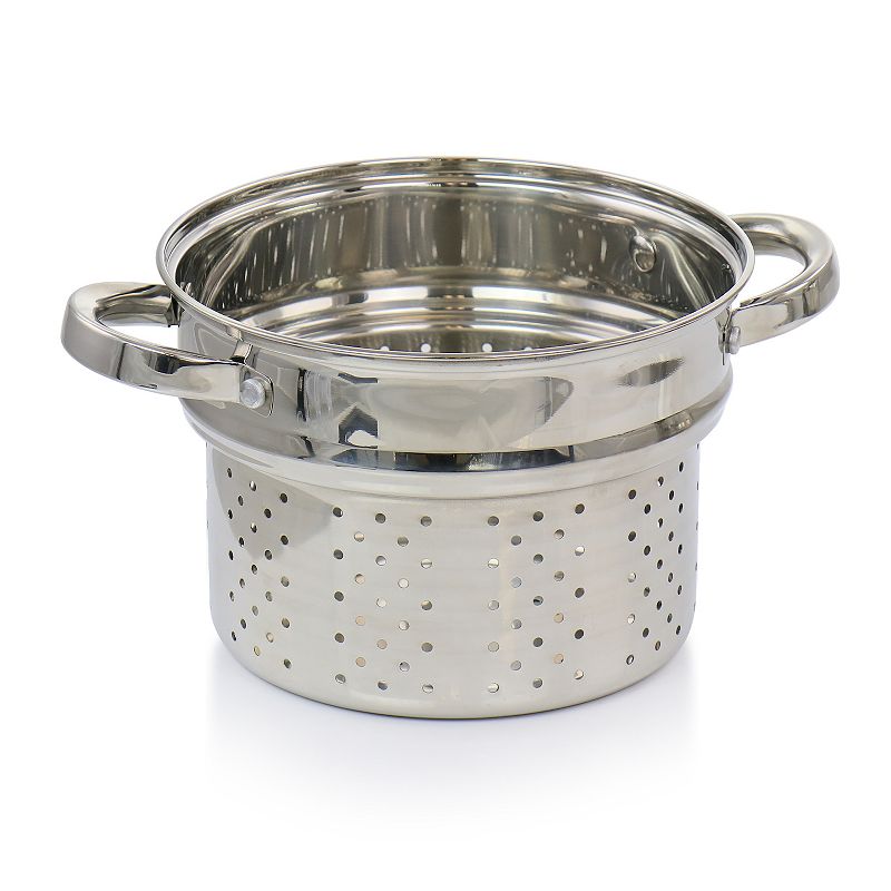 Oster Cocina Sangerfield 5 Quart Stainless Steel Pasta Pot with Steamer Insert and Basket