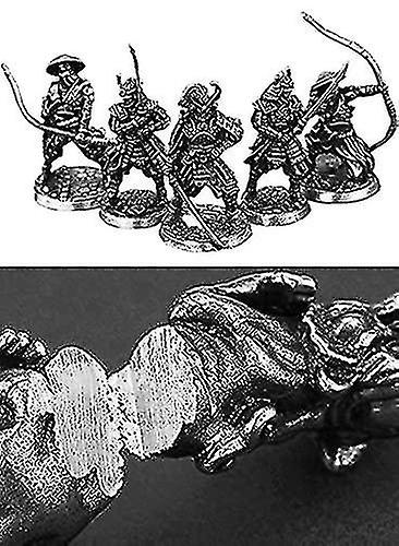 Cht- Cupronickel Japanese Shogunate Samurai Ancient Soldier Toy Desktop Decoration Figure 6 Pieces