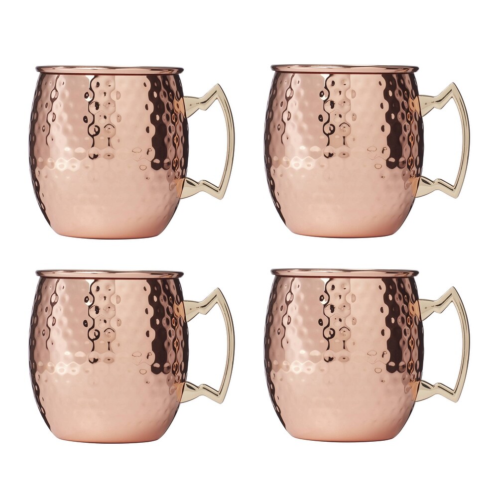 20 Oz Hammered Copper Moscow Mule Mugs  Set Of 4