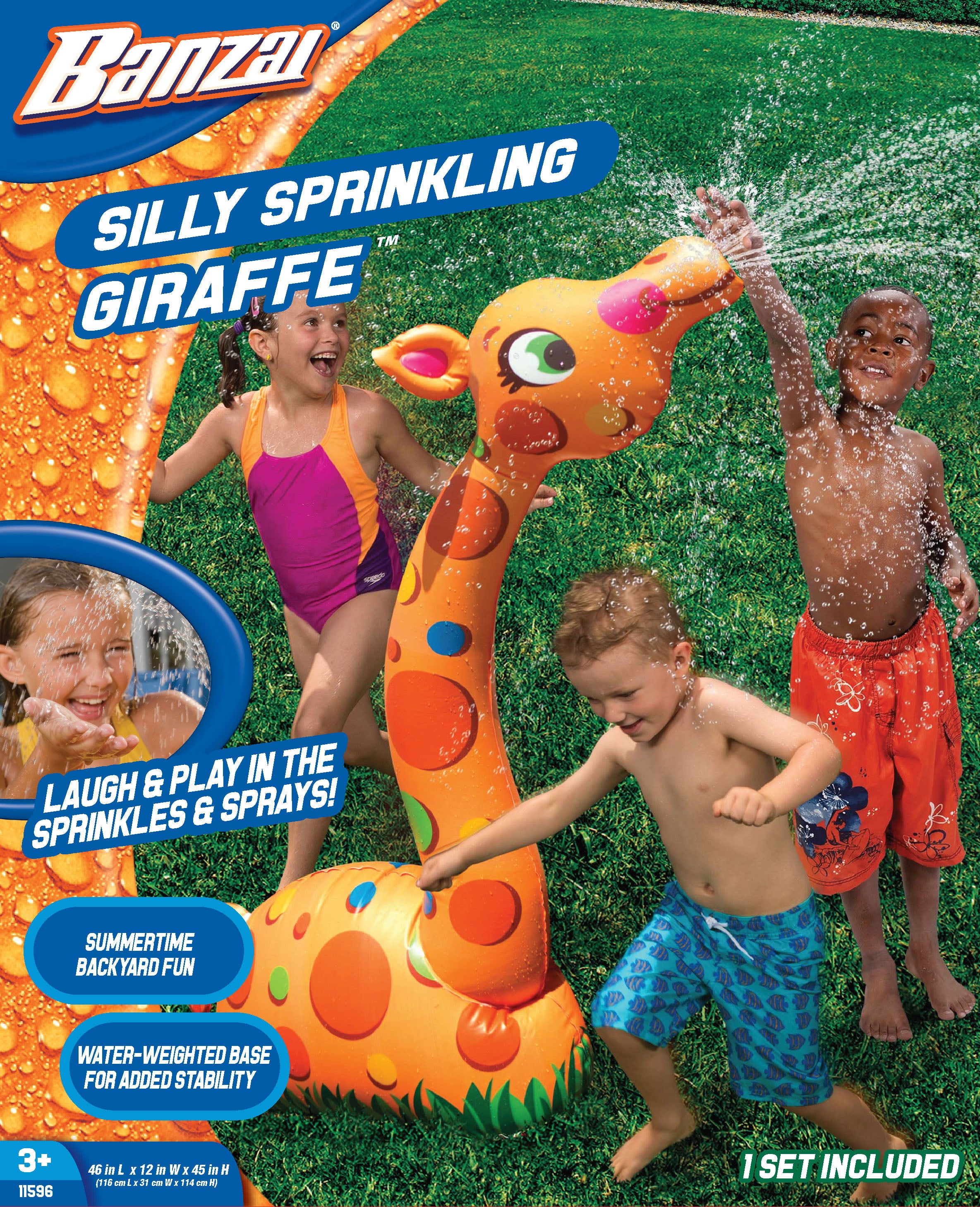 Banzai Inflatable Silly Sprinkling Giraffe, Ages 3 & Up