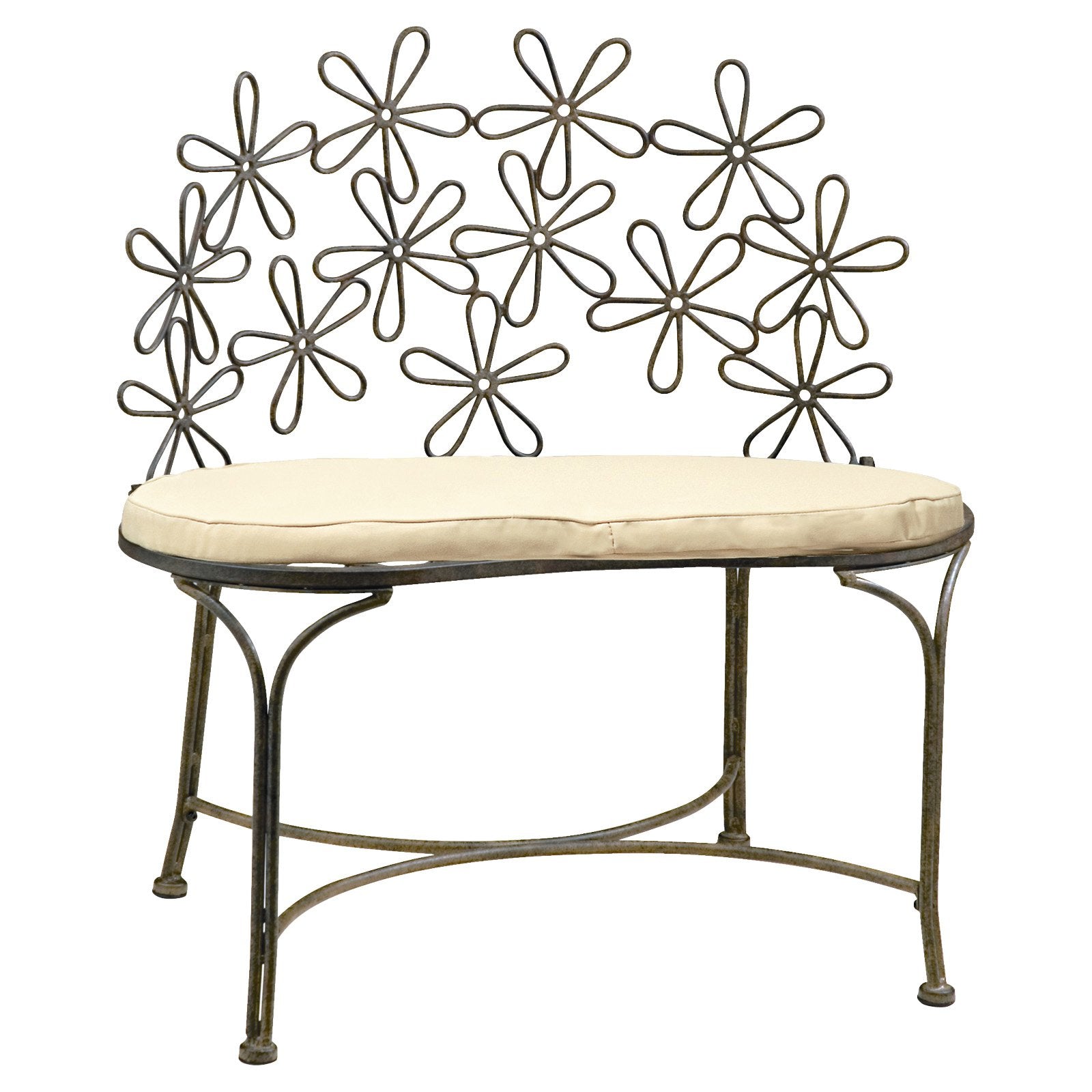 Deer Park Steel Daisy Bench, Natural