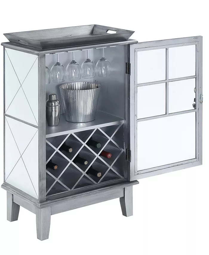 Convenience Concepts 22.75 Medium Density Fiberboard (MDF) Gold-Tone Coast Wine Storage Serving Bar