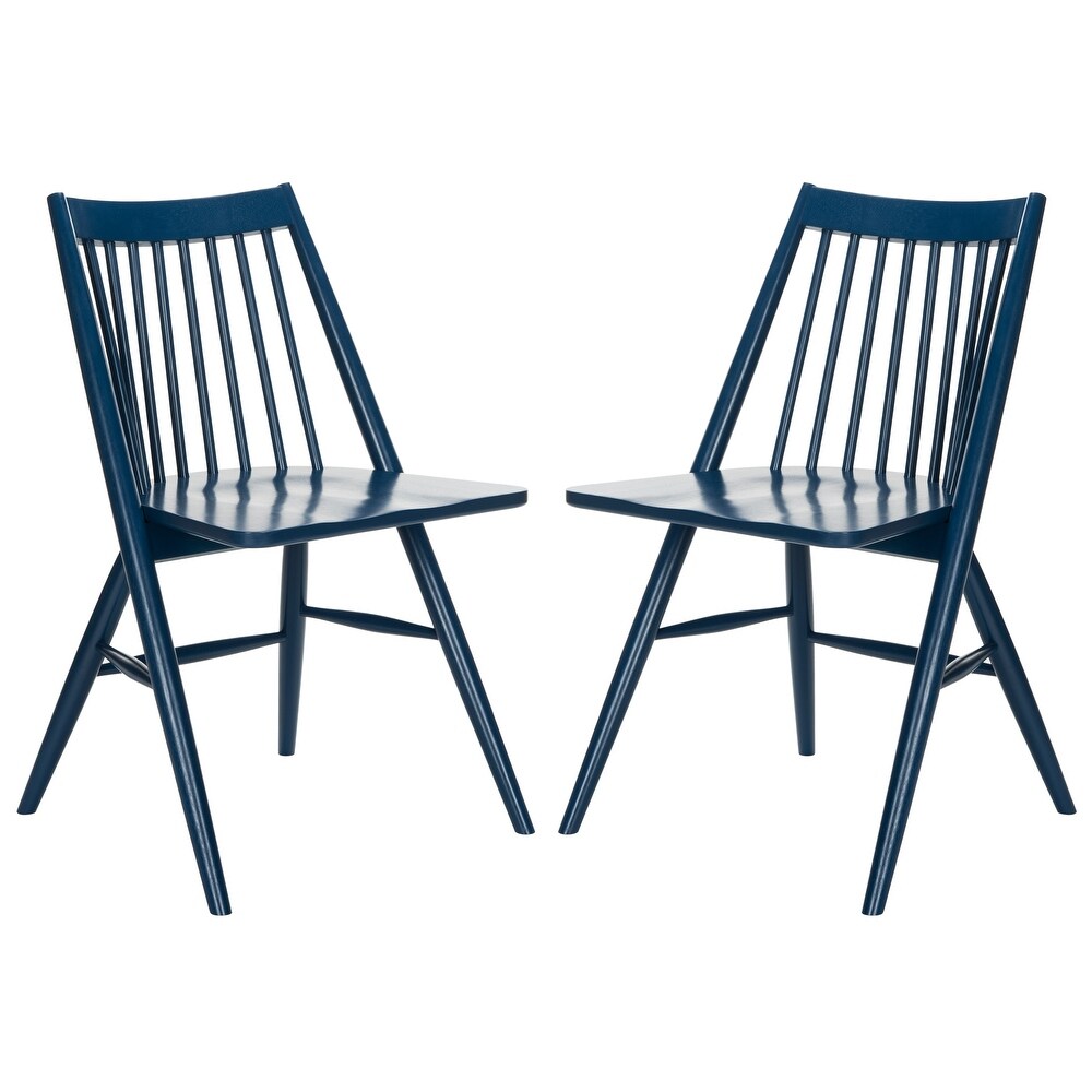 SAFAVIEH Dining 19 inch Wren Navy Spindle Dining Chair (Set of 2)