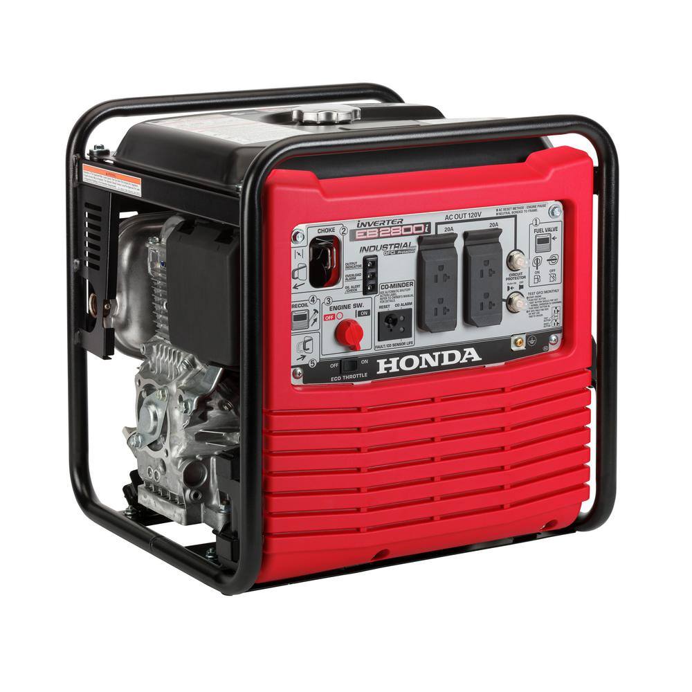 Honda 2800-Watt Recoil Start Gasoline Powered Industrial Full GFCI Protection Inverter Generator EB2800IAN