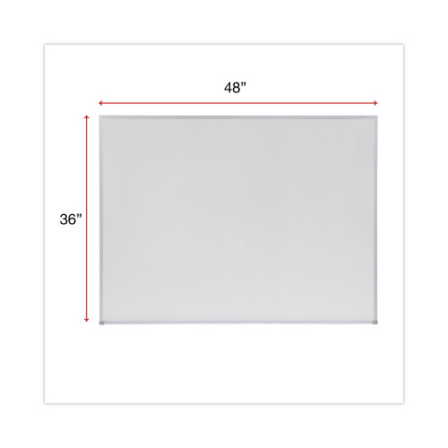 Universal Dry Erase Board， Melamine， 48 x 36， Satin-Finished Aluminum Frame (43624)