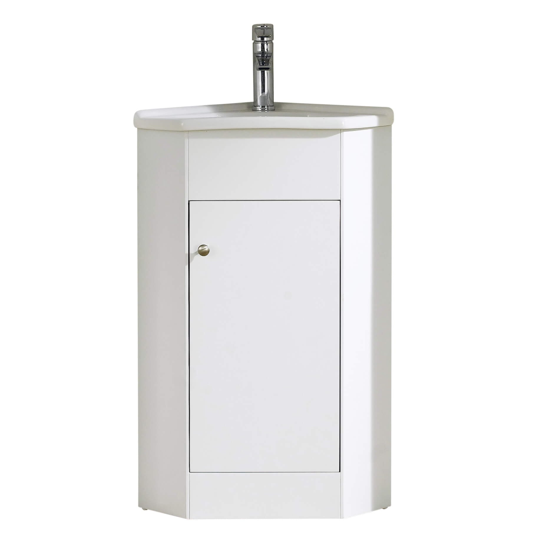 Fine Fixtures - Corner Bathroom Vanity And Sink , White - Englewood Collection