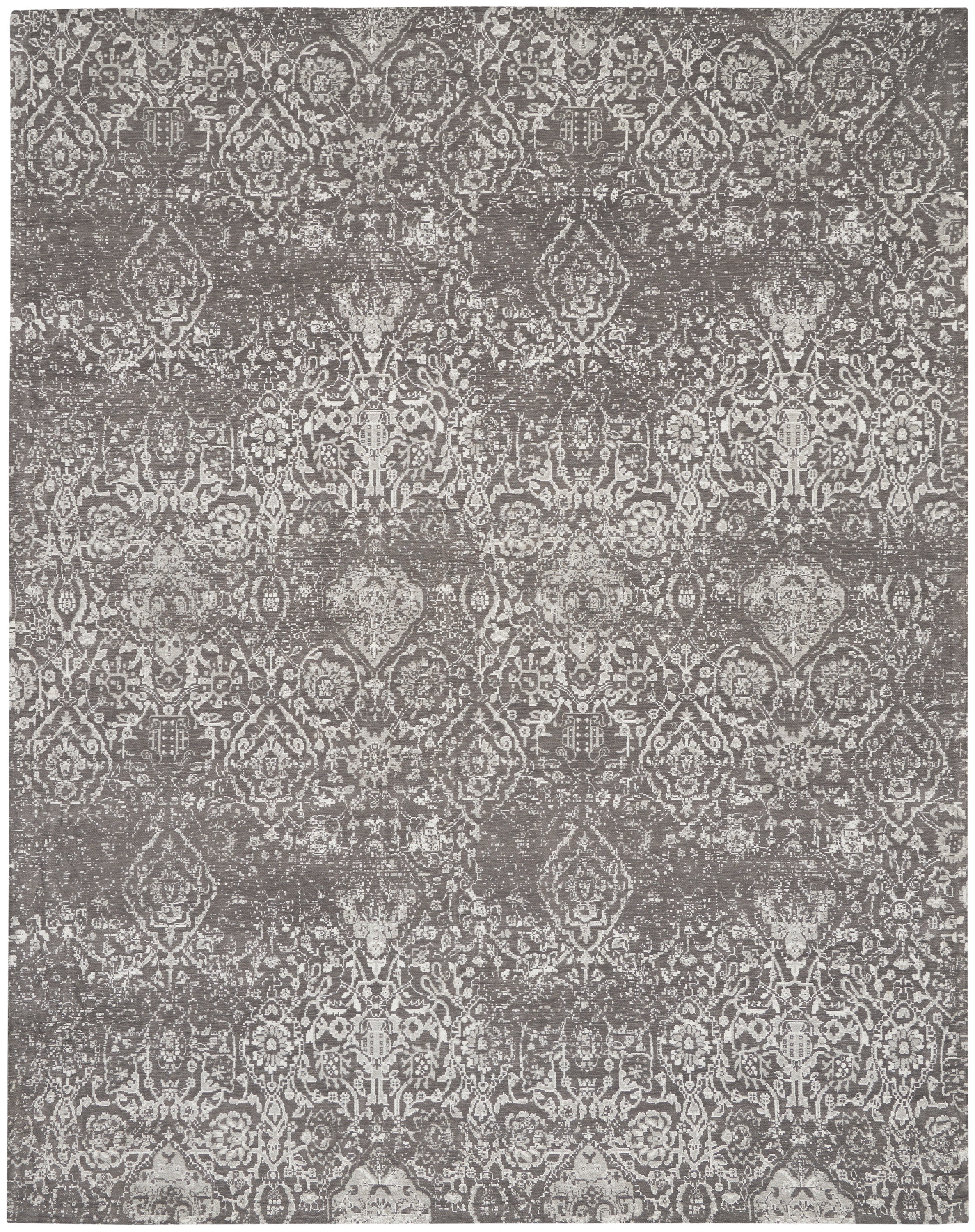 Damask Dark Grey Rug