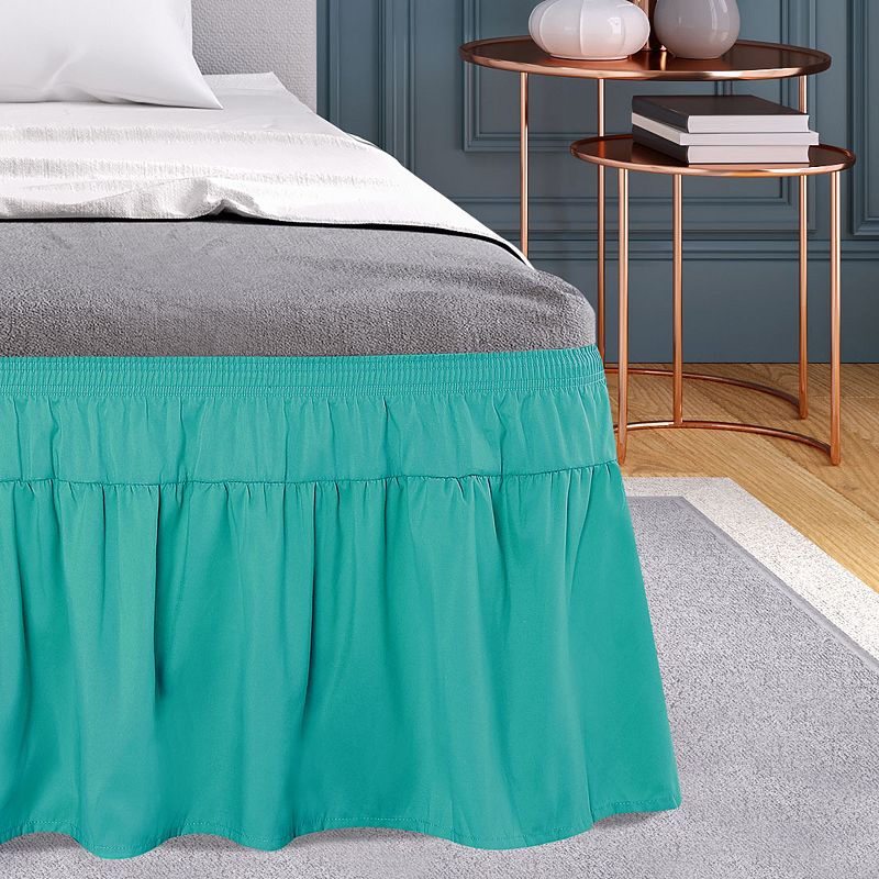 Polyester Brushed Bed Skirt with Elastic Dust Ruffles 16 Drop Queen 60 x 80