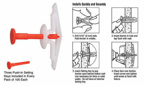 CRL Toggler  174Hollow Wall Anchors for to