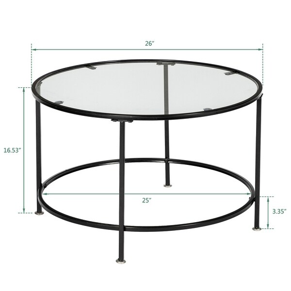 Tempered Glass Countertops Round Coffee Table End Table