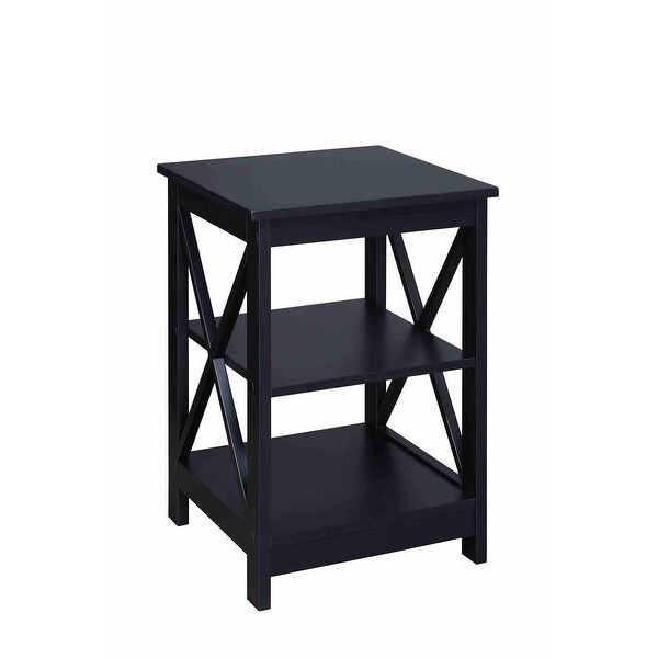 Copper Grove Cranesbill X-Base 3-Tier End Table with Shelves