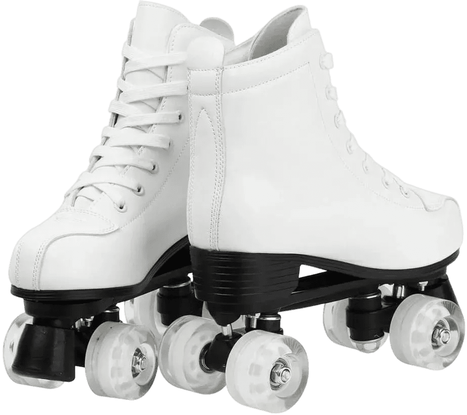 Classic White Roller Skates High-Top Adult Roller Skates Double-Row Shiny Wheels Shoes for Men Women Professional Outdoor and Indoor Skates， 7