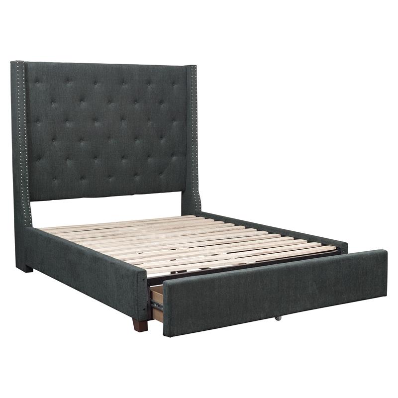 Lexicon Fairborn Fabric Full Bed with Storage Drawers in Gray