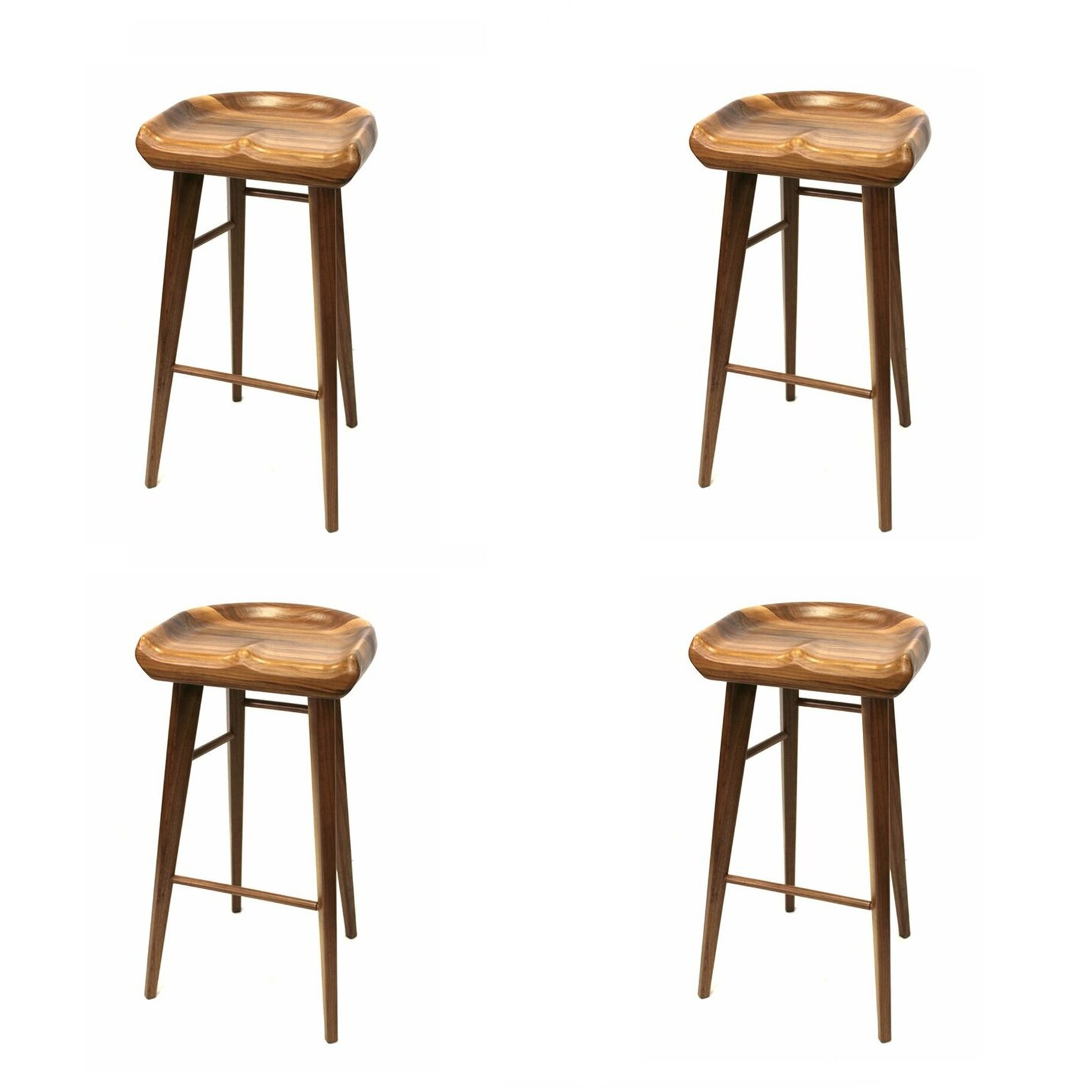 Walnut Tractor Stool (Set of 4) - 29