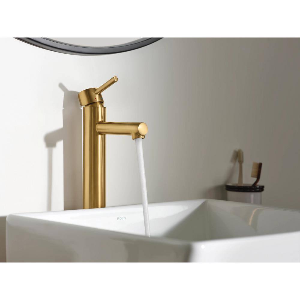 MOEN Align Single Handle Single Hole Vessel Bathroom Faucet in Brushed Gold 6192BG