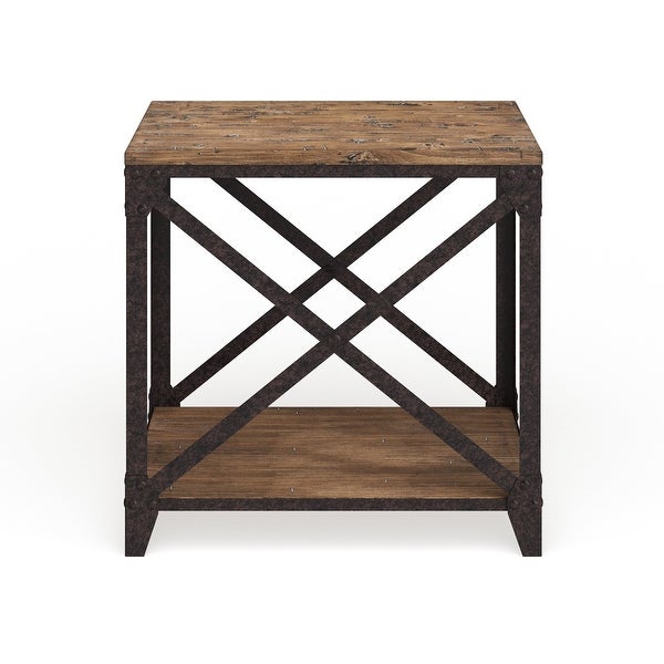 Carbon Loft Michael Distressed Pine Wood End Table