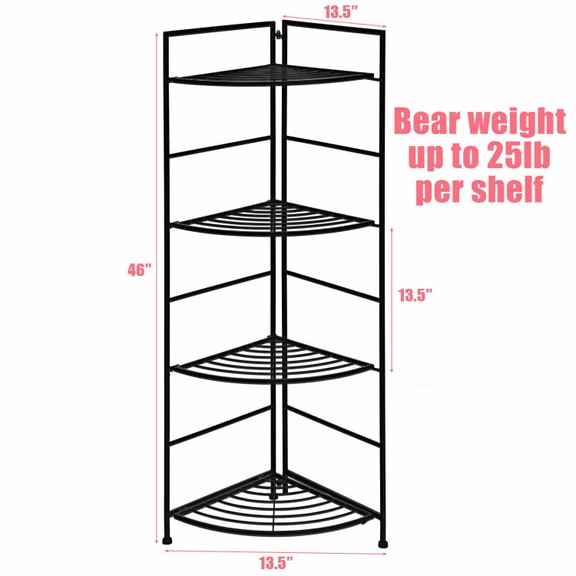 Costway 69123085 4 Tier Folding Metal Shelf Plant ...