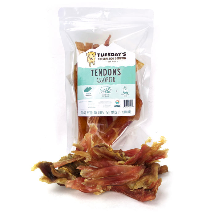 Tuesdays Natural Dog Company Assorted Beef Tendons Dog Treat