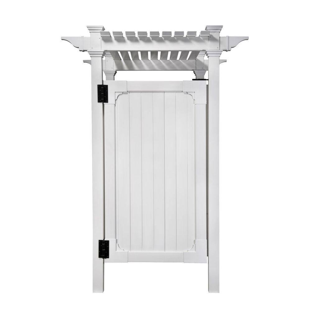 Zippity Outdoor Products 7.395 ft. x 3 ft. Vinyl Hampton Premium Outdoor Shower Enclosure Kit-(Unassembled 3-Box Unit) ZP19009