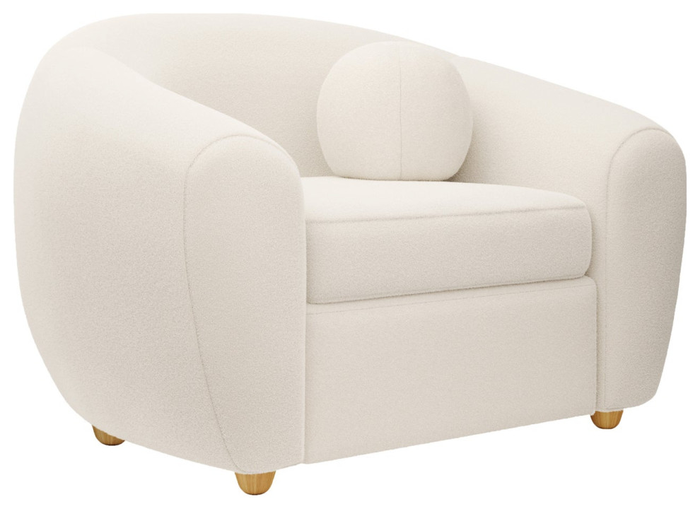 Vista Boucle Chair  White   Transitional   Armchairs And Accent Chairs   by First of a Kind USA Inc  Houzz