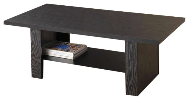 Coaster Rodez 3 Piece Wood Coffee Table Set with Shelf in Black Oak   Transitional   Coffee Table Sets   by Simple Relax  Houzz