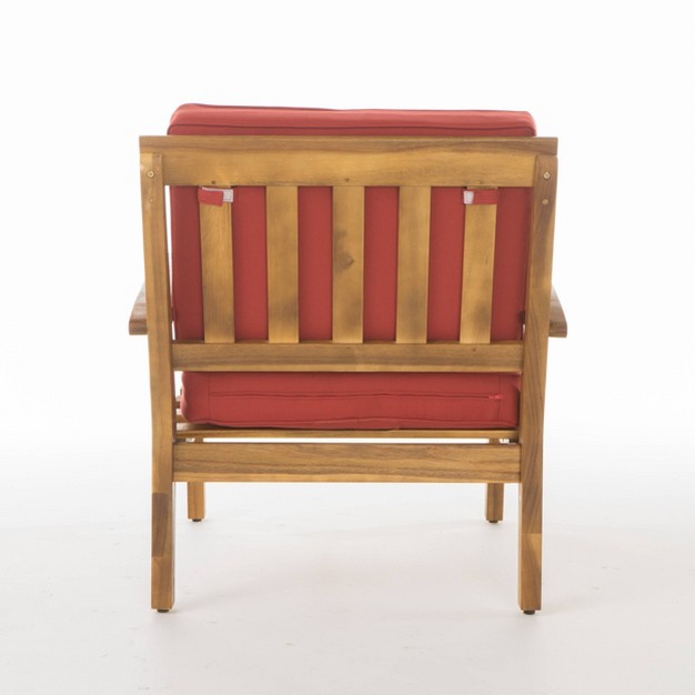 Peyton 4pc Acacia Chat Set Teak red Christopher Knight Home