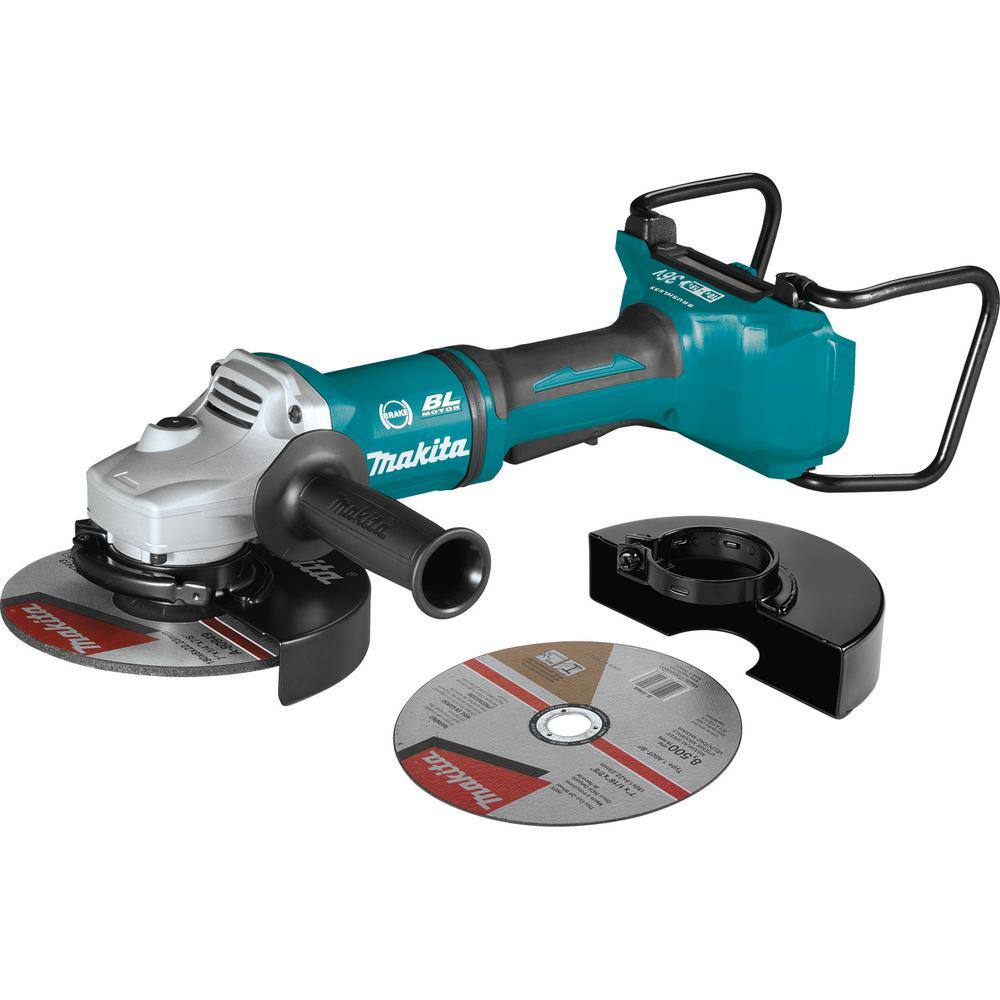 Makita 18V X2 LXT Lithium-Ion 36V Brushless Cordless 7 in. Paddle Switch Cut-OffAngle Grinder w Electric Brake Tool Only XAG12Z1