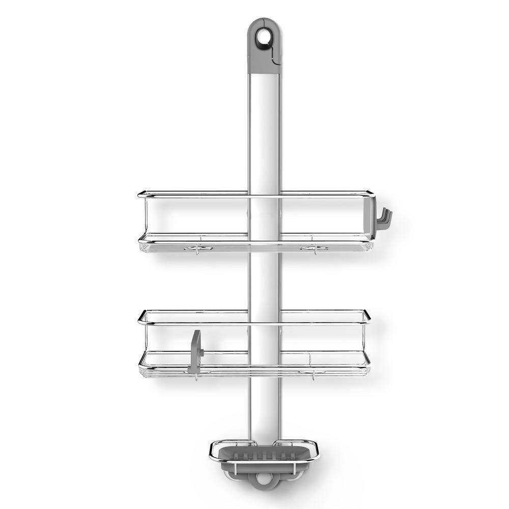 simplehuman 3-Tier Adjustable Shower Caddy in Aluminum and Stainless Steel BT1098