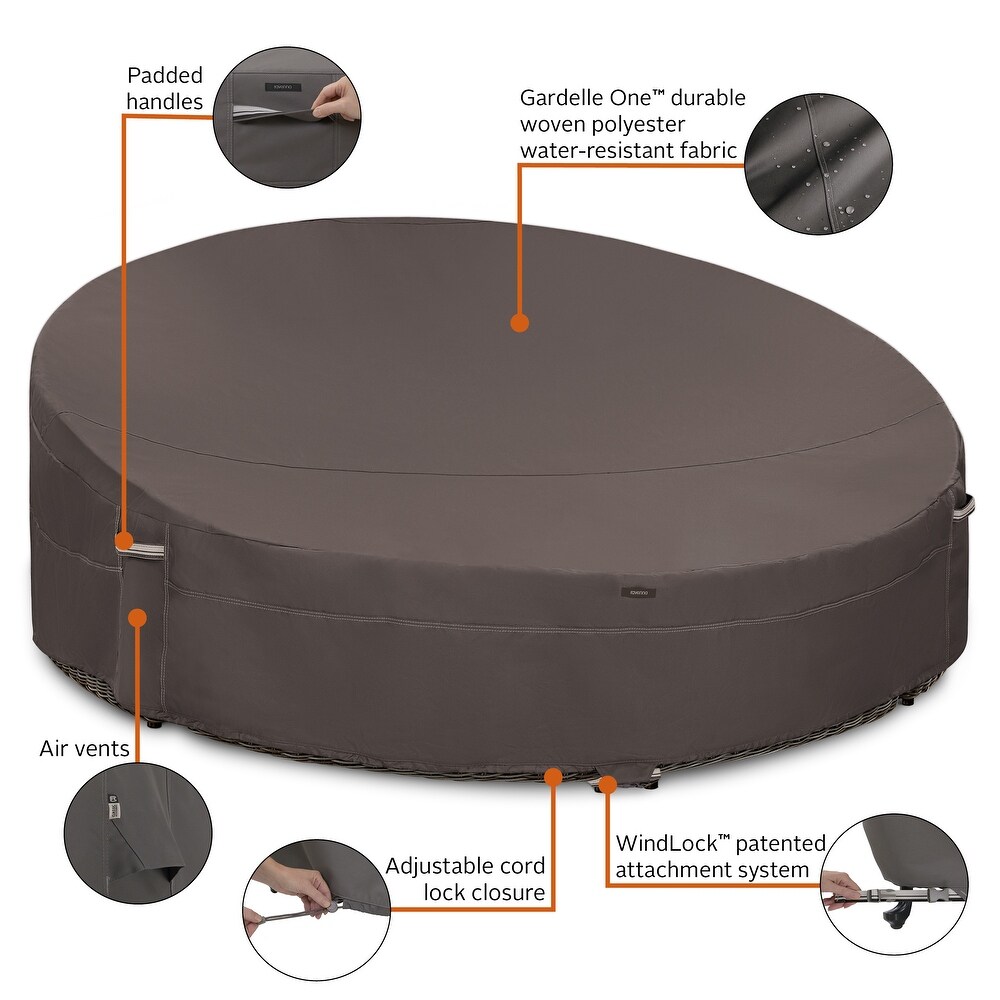 Classic Accessories Ravenna Water Resistant Round Outdoor Daybed Cover  90 in. DIA x 33 in. H